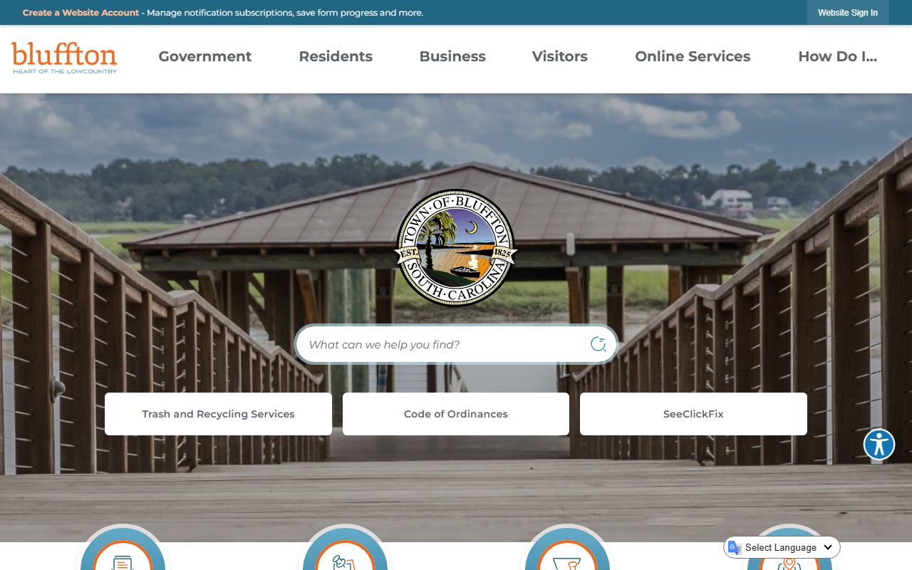 Town of Bluffton official website for municipal services related to Bluffton death records