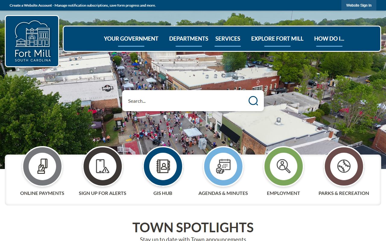 Town of Fort Mill South Carolina official website for a town whose death records are maintained through York County and state vital records