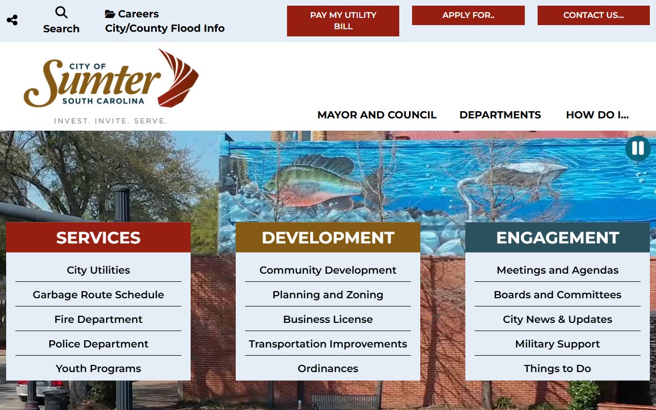 City of Sumter South Carolina official website for a city whose death records are maintained through Sumter County Health Department
