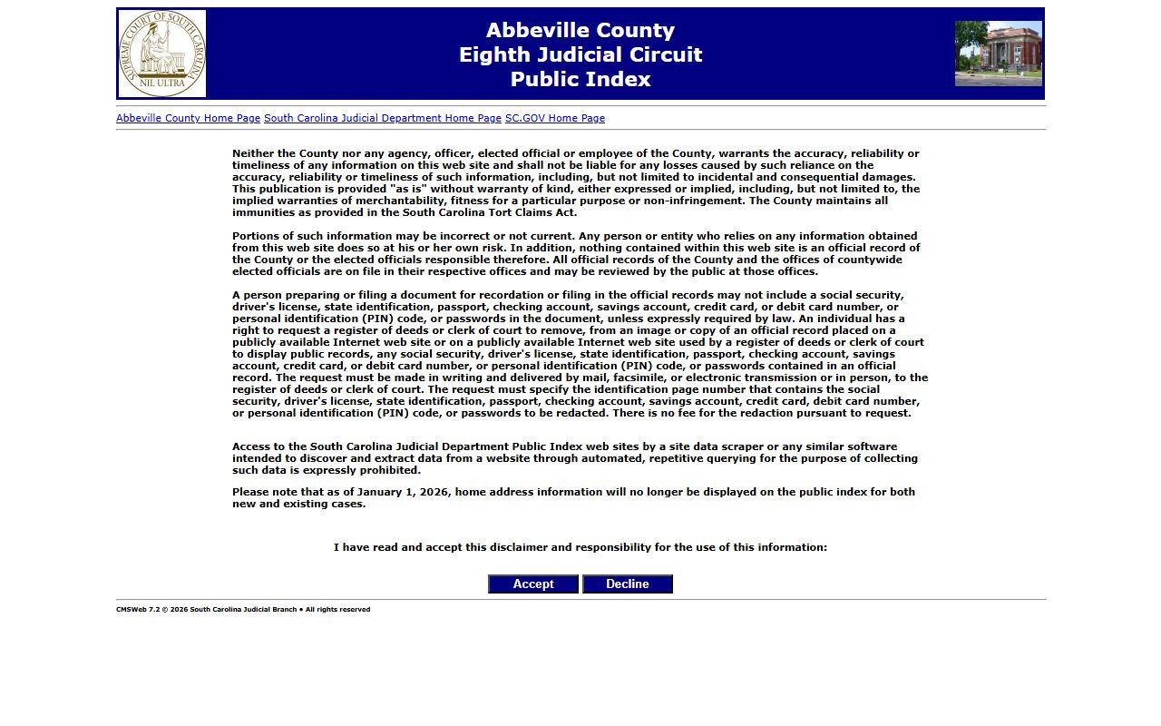 Abbeville County Public Index used to search Abbeville County death records