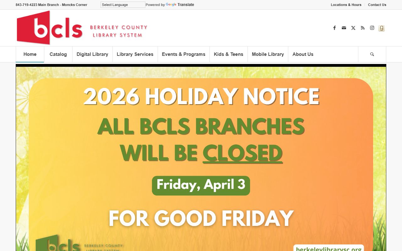 Berkeley County Library building, a genealogy resource for Berkeley County death records searches