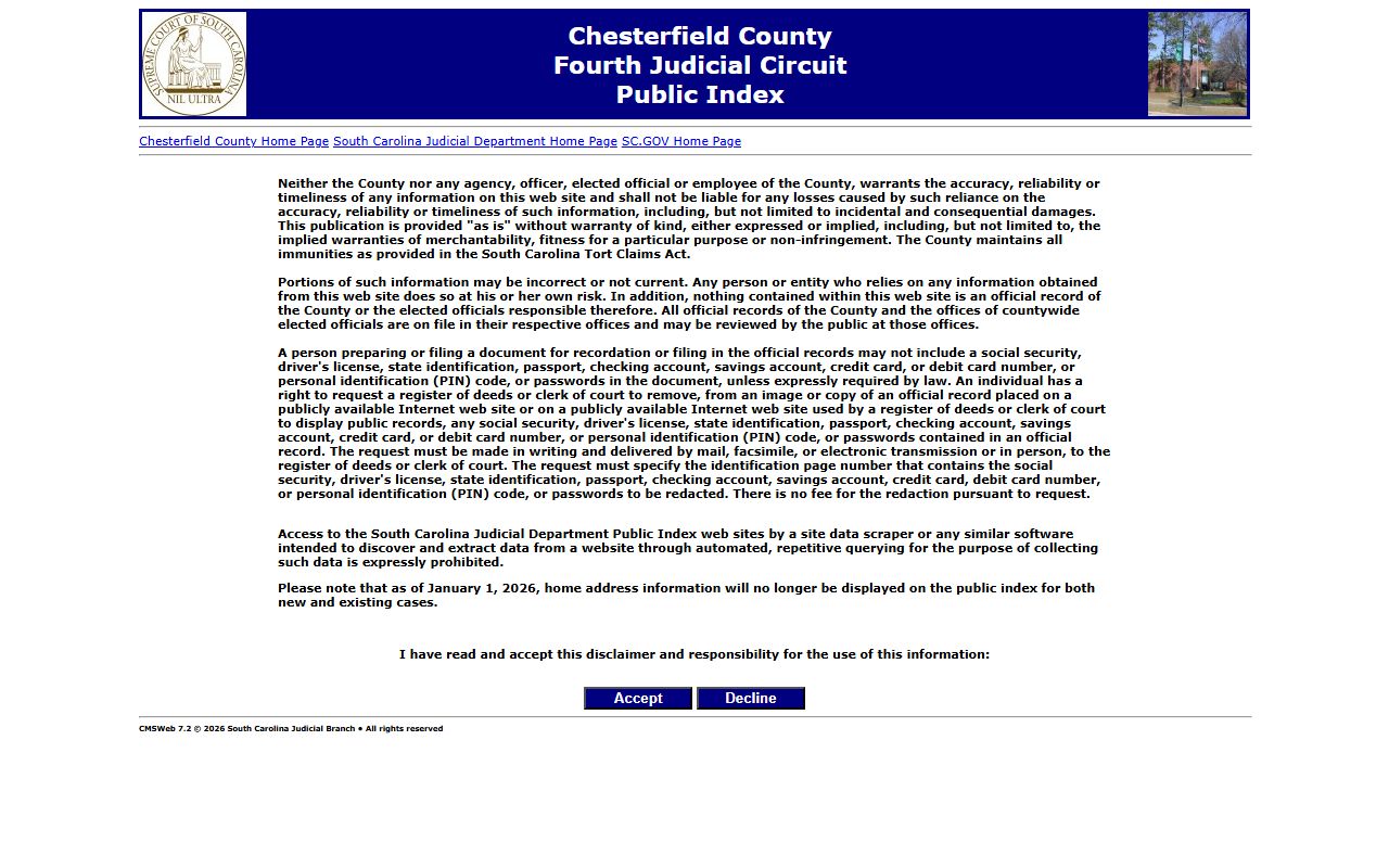 Chesterfield County Public Index for searching Chesterfield County death records