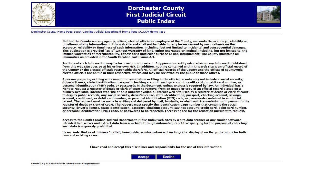 Dorchester County Public Index for searching Dorchester County death records online