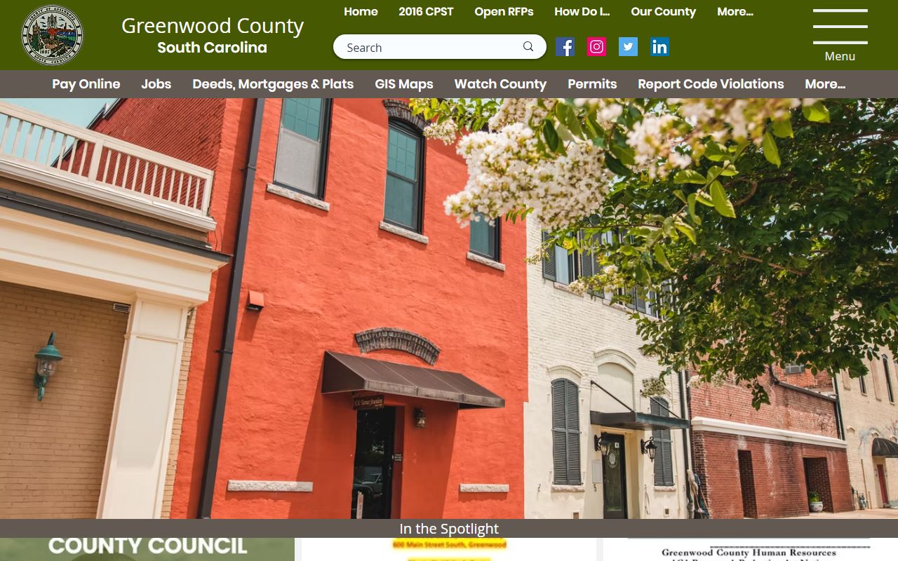 Greenwood County Government website used to research Greenwood County death records
